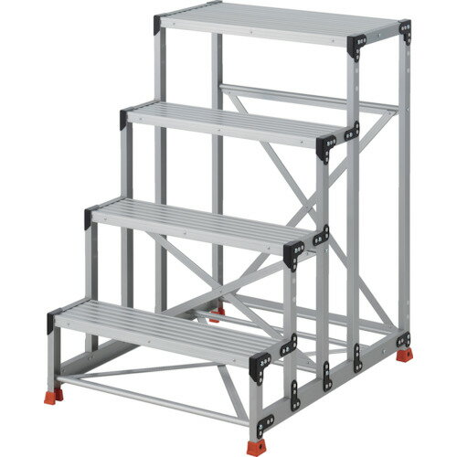 Ladders - TRUSCO　作業用踏台　4段　　ステップ奥行200　高さ1．2m　天板800X400