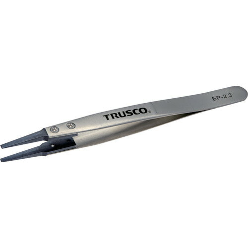 TRUSCO ESDチップピンセット 先平型 先端幅2．3mm