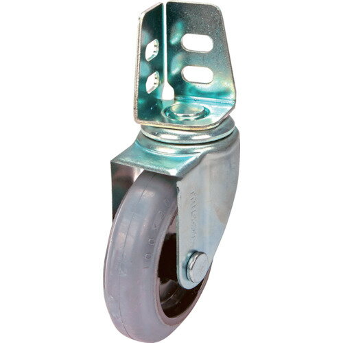 TRUSCO　アングル式グレーゴムキャスター　自在　Φ100