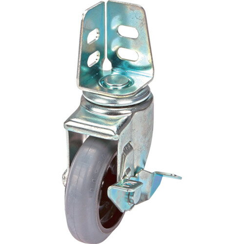 TRUSCO　アングル式グレーゴムキャスター　自在S付　Φ100