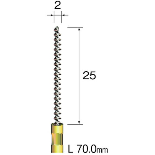 ミニモ　スパイラルホールブラシ　真鍮　Φ2
