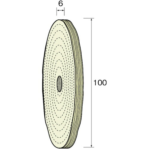 ミニモ　綿バフホイール　中仕上げ用　φ100　（2個入）