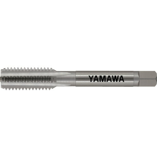 ヤマワ　ハンドタップ　HT　P3　M16X2　1．5PJAN：4582639448362メーカー：（株）弥満和製作所 / ブランド：ヤマワ / 原産国：日本特長●一般的なタップで、あらゆる方面で使用されています。●刃先強度が大きくなっています。●再研磨が容易です。用途●被削材:炭素鋼、工具鋼、鋳鋼、アルミ合金鋳物、鋳鉄、調質鋼、ダクタイル鋳鉄、黄銅、黄銅鋳物、亜鉛合金鋳物。仕様●先端：上●精度：P3●精度表記：P級●呼び寸法：M16●ピッチ(mm)：2●ねじ長さ(mm)：26●全長(mm)：95●シャンク径(mm)：12.5●シャンク四角部(mm)：10●下穴径(mm)：14.1●加工ねじ：メートルねじ●表面処理：ノンコーティング●溝数：4●食い付山数：1.5山●シャンク長(mm)：48●四角部の長さ(mm)：13材質／仕上●高速度工具鋼（HSS）