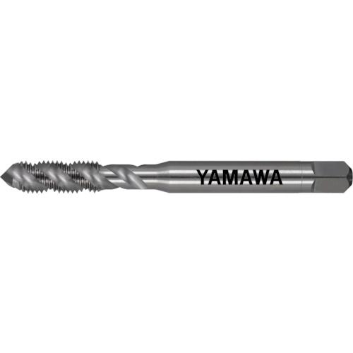 ヤマワ　アルミ材用スパイラルタップ（インサートコイルねじ用）　AL−SP　STI　1B＋30　M4X0．7JAN：4582639483684メーカー：（株）弥満和製作所 / ブランド：ヤマワ / 原産国：日本特長●アルミなど比較的軟らかい材料の部品で、めねじ補強、耐久性増加の目的で、インサートコイルを挿入するためのめねじを加工します。用途●止り穴加工用。●被削材：黄銅、黄銅鋳物、青銅、アルミ圧延材、アルミ合金鋳物、マグネシウム合金鋳物、亜鉛合金鋳物に。仕様●精度：1b+30●精度表記：1b級●呼び寸法：M4●ピッチ(mm)：0.7●ねじ長さ(mm)：13●全長(mm)：60●シャンク径(mm)：5.5●シャンク四角部(mm)：4.5●下穴径(mm)：4.26●加工ねじ：メートルねじ●表面処理：窒化処理●食い付山数：2.5山●外径の基準寸法(mm)：4.909●首下長(mm)：22●シャンク長(mm)：33●シャンク四角部の長さ(mm)：7●溝数：3材質／仕上●高速度工具鋼（HSS）