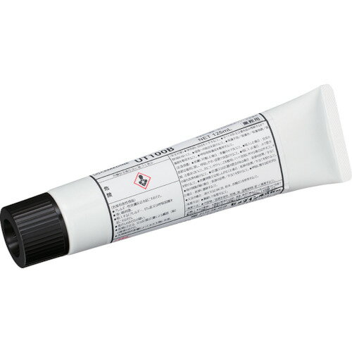 セメダイン　UT100B　（黒色）　125ml　（電気電子部品用・ゴム、プラスチック用）　AR−135JAN：4901761502320メーカー：セメダイン（株） / ブランド：セメダイン / 原産国：日本特長●各種プラスチック、ゴム素材への接着性が良好です。●耐熱性、耐油性、耐摩耗性が良好です。用途●電気電子部品の接着やソールに。●各種プラスチック、合成ゴム、金属の接着に。●金属：　鉄、銅、SUS、アルミの接着に。●ゴム：　NBR、EPDM、CR、ウレタンゴムなどの接着に。●プラスチック：　ポリカーボネート、アクリル、ABS、FRP各種エンプラなどの接着に。仕様●色：黒色●容量(ml)：125●容量(L)：0.125●粘度(mPa・s)：200（PA・s/23℃）●指触乾燥時間23℃　30分仕様（詳細）●UT100B　125ml●チューブタイプ●UL規格QOQW2取得品●一般向けゴム用接着剤は、AR−530　UT110　P20mLをご覧ください。●2025年1月頃生産分より、中箱廃止しシュリンクパック包装になります。材質／仕上●主成分：ウレタン樹脂