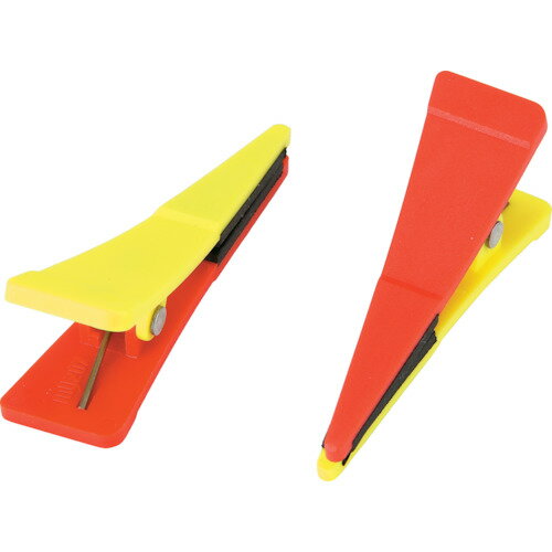 マイゾックス　ポイントクリップ　赤／黄（1袋4個入）ゴム付