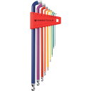PBスイスツールズ 2212LH−10RB ショートヘッド六角9本セット(レインボー)(パックナシ)