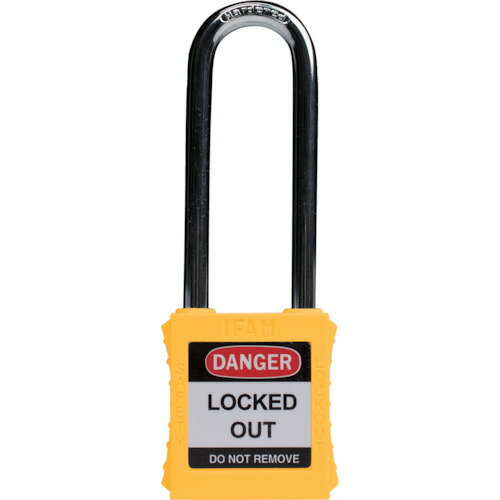 イファム ロックアウト用南京錠 スチール製シャックル(ツル長) 黄 イファム ロックアウト用南京錠 スチール製シャックル(ツル長) 黄