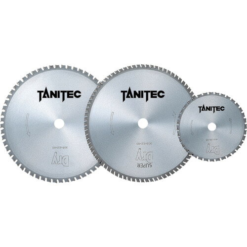 タニ　ドライチップソー　鉄鋼用チップソー　305x2．2x25．4Hx60ZJAN：trusco3101118メーカー：（株）谷テック / ブランド：タニ / 原産国：日本特長●ドライカッターおよび鉄鋼用チップソー切断機対応のチップソーです。●火花が少なく低騒音設計です。●強靭なロウ付けと画期的な刃型により、高速でしかもドライ切断が可能です。用途●薄肉形鋼・ライニング管・ガス管・電線管・丸、角鋼管の切断に。仕様●外径(mm)：305●刃厚(mm)：2.20●穴径(mm)：25.4●刃数：60●最高使用回転数(rpm)：1500●切断能力(mm)鉄鋼：10●刃数(枚)：60材質／仕上●台金:工具鋼●チップ:超硬ご注意●鉄鋼用チップソー切断機に取り付けます。
