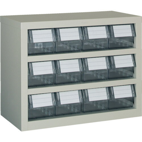 TRUSCO　パーツケース　横型バンラックケースM型　592X307XH468　3段4列