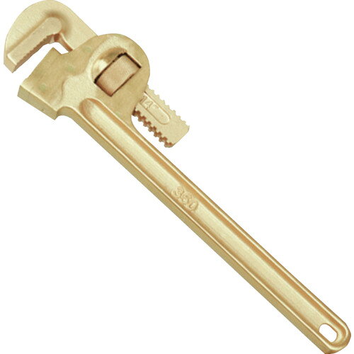 TAURUS　防爆パイプレンチ JAN：trusco3630745 メーカー：SAFETY　TOOLS社 / ブランド：TAURUS / 原産国：中国 特長 ●火花が出ない耐腐食性のあるアルミニウム青銅製防爆工具です。●ISO基準に準じて製造されています。 用途 ●防爆が必要な環境。 仕様 ●最大口開き(mm)：75●全長(mm)：600 仕様（詳細） ●BAM(ドイツ連邦材料試験所)認定品●米国認定機関　FM Approvals認定取得品●UKAS(ユーカス、英国認定証機関認定審議会)認定取得品 材質／仕上 ●アルミニウム青銅