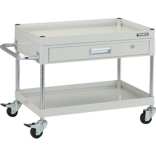 TRUSCO　ツールワゴン　ファルコンワゴン750X500　1段浅引出付　ゴム車輪　ホワイト