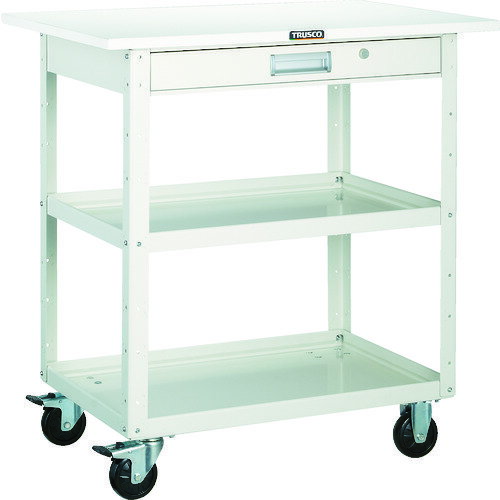 TRUSCO　ツールワゴン　イーグルワゴン　750X500　引出　天板付　ホワイト