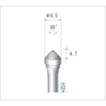 ナカニシ　チタンコート超硬カッター　テーパー（シングルカット）　刃径9．5mm　刃長4．7mm