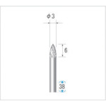 ナカニシ　超硬カッター　砲弾（ダブルカット）　刃径3mm　刃長6mm