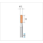 ナカニシ　軸付砥石（1Pk（袋）＝10本入）粒度＃80　レッド　円筒　外径3mm