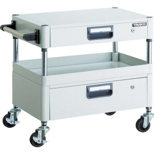 TRUSCO　ツールワゴン　フェニックスワゴン　省音　600X400XH600　引出付　ホワイト