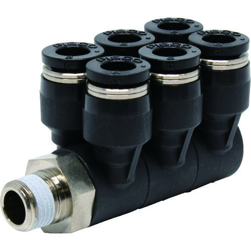 ピスコ　チューブフィッティング　トリプルブランチエイ　チューブ6　接続口径R1／8