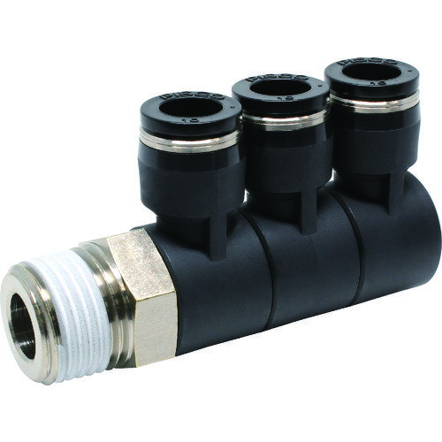 ピスコ　チューブフィッティング　トリプルユニバーサルエルボ　チューブ10　接続口径R1／2