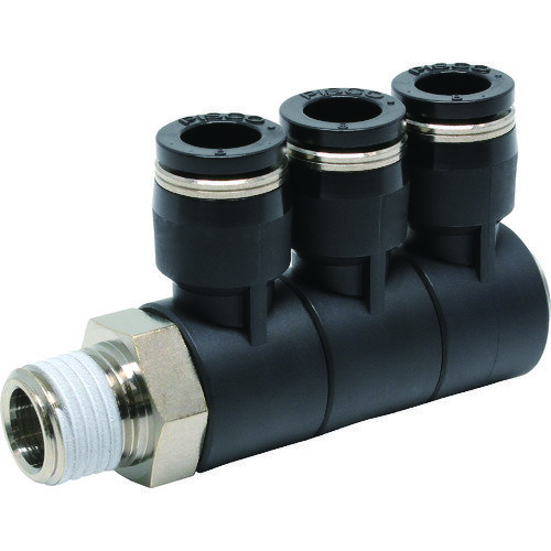 ピスコ チューブフィッティング トリプルユニバーサルエルボ チューブ8 接続口径R1／4