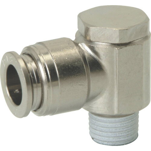 ピスコ　チューブフィッティングブラスユニバーサルエルボ　チューブ6ネジR1／8ゴムHNBRカバー無