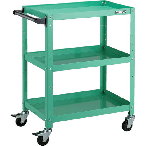 TRUSCO　ツールワゴン　ラビットワゴン　600X400　ハンドル付　ゴム車輪　ヤンググリーン