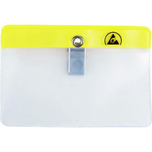 DESCO　静電対策ネームカードホルダー　クリップタイプ　横型　98X65mm