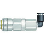 【特長】●押し込むだけでワンタッチ接続ができ、操作性に優れています。【仕様】●適合チューブ外径D(mm)：6●最高使用圧力(MPa)：1.0●使用流体：空気●適合チューブ外径(mm)：6●使用温度範囲(℃)：-20〜80●耐圧力(MPa)：1.5【仕様2】●片路開閉型【材質／仕上】●本体：鋼鉄（クロムメッキ）＋アルミニウム●チューブフィッター部：真鍮（ニッケルメッキ）●シールゴム：ニトリルゴム（NBR）