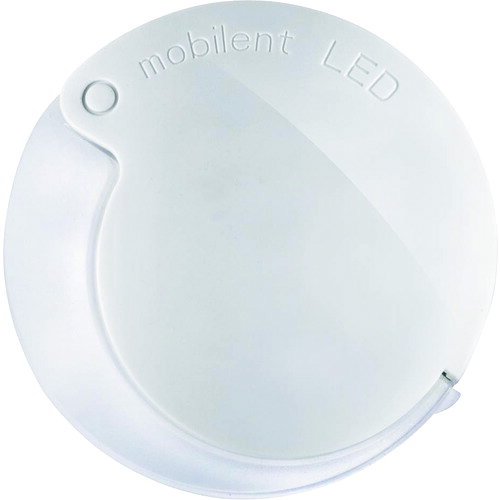 【特長】●ベストセラー商品、携帯用高倍率ルーペ「モビレント」のLEDライト付きバージョンです。●LEDライト付きで一層明るい鮮明な拡大像を得ることができます。●ゆがみの少ないPXM光学樹脂非球面レンズを採用、傷が付きにくく、明るく拡大します。●レンズとケースは一体型で、ほこりが入りにくい気密構造です。【用途】●一般検査、観察用。【仕様】●倍率(倍)：7●レンズ寸法(mm)：φ35●幅(mm)：55●奥行(mm)：55●厚さ(mm)：30●電源(V)：コイン型リチウム電池(CR2032)×1個(付属)【仕様2】●電源：コイン型リチウム電池（CR-2032）×1個（付属）●非球面レンズ●ワークディスタンス(mm)：約55【材質／仕上】●レンズ：PXM光学樹脂●本体：ABS樹脂【セット内容／付属品】●ストラップ（約88cm)