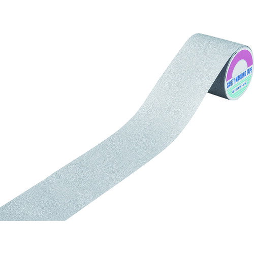 緑十字　滑り止めテープ　シルバー　ASS−105SL　100mm幅×5m　PVC＋鉱物粒子　屋内...