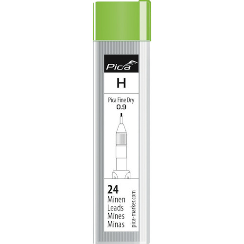 ピカマーカー　建築用シャープペンシル“Fine　Dry”用替芯　24本入り　黒H