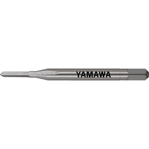 【特長】●切りくずが粉状またはそれに近い小さくカールする被加工材に適しています。●刃先強度が大きくなっています。●再研磨が容易です。【用途】●被削材：低炭素鋼、中炭素鋼、高炭素鋼に。【仕様】●先端：上●精度：P1●精度表記：P級●呼び寸法：M1.7●ピッチ(mm)：0.2●ねじ長さ(mm)：3.6●全長(mm)：36●シャンク径(mm)：3●シャンク四角部(mm)：2.5●下穴径(mm)：1.51●加工ねじ：メートルねじ●表面処理：ノンコーティング●溝数：3●食い付山数：1.5山●シャンク長(mm)：24●四角部の長さ(mm)：5【材質／仕上】●高速度工具鋼（HSS）