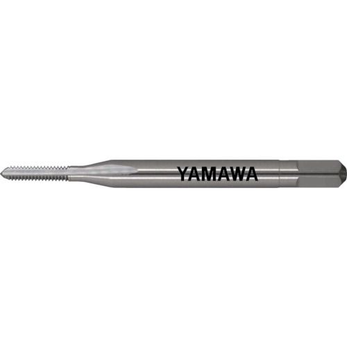 【特長】●切りくずが粉状またはそれに近い小さくカールする被加工材に適しています。●刃先強度が大きくなっています。●再研磨が容易です。【用途】●被削材：低炭素鋼、中炭素鋼、高炭素鋼に。【仕様】●先端：上●精度：P1●精度表記：P級●呼び寸法：No.1●ピッチ(mm)：64●ねじ長さ(mm)：7.2●全長(mm)：42●シャンク径(mm)：3●シャンク四角部(mm)：2.5●下穴径(mm)：1.54●山数：64●加工ねじ：ユニファイねじ●表面処理：ノンコーティング●溝数：3●食い付山数：1.5山●シャンク長(mm)：27●四角部の長さ(mm)：5【材質／仕上】●高速度工具鋼（HSS）