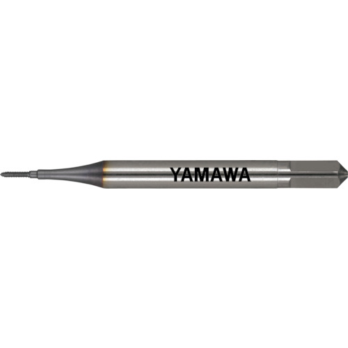 【特長】●新型ブランク形状の採用で、工具剛性・ねじり強度・タップ振れ精度を向上しています。●シャンク部の真円度に支障をきたすおそれのあるマーキングはシャンク四角部へ移行しています。●新ねじ部精度「GS級」の採用により加工めねじ精度を向上しています。【用途】●止り穴加工用。●被削材：低炭素鋼、中炭素鋼、高炭素鋼、ステンレス鋼、アルミ圧延材、チタン合金に。【仕様】●精度：GS4●精度表記：GS級●呼び寸法：S0.9●ピッチ(mm)：0.225●ねじ長さ(mm)：3●全長(mm)：36●シャンク径(mm)：3●シャンク四角部(mm)：2.5●下穴径(mm)：0.81●食い付山数：2山●加工ねじ：ミニチュアねじ●表面処理：TiCNコーティング●シャンク長(mm)：25●シャンク四角部の長さ(mm)：6●凸数：4【材質／仕上】●高速度工具鋼：粉末ハイス（HSS-P）