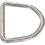 【特長】●溶接付です。【用途】●かばんや衣類等の金具として。【仕様】●使用荷重(kN)：0.59●D(mm)：5●A(mm)：40●B(mm)：37【材質／仕上】●材質：ステンレス(SUS304)●仕上げ：バレル研磨仕上げ