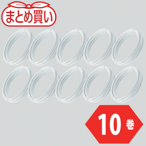 TRUSCO　まとめ買い　カラー針金　小巻タイプ　白　18番手　線径1．2mm×10m　10本