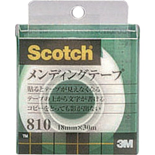 【特長】●コピーやスキャンをしても影がでません。●貼るとテープがほとんど見えなくなり上質な仕上げ感です。●テープの上から文字が書けます。●丈夫で変色しにくく、本・辞書などの補修に最適です。●フラットファイル類の見出し部の保護、補強に便利です。【用途】●書類の補修・補強・修正。●切り貼りやスクラップ、ラベルの作成や保護。●直接文字が書けないものへの書き込み、パンチ穴などの補強に。●本の修理や封筒などの封かんに。【仕様】●色：半透明●幅(mm)：18●長さ(m)：30●厚さ(mm)：0.058●芯径(インチ/mm)：1/25【仕様2】●手で切断可能●クリアケース入り●粘着力：2.7N/10mm【材質／仕上】●基材:アセテートフィルム マットフィニッシュ（つや消し加工）●粘着剤:アクリル系【注意】●巻芯径25mmタイプは通常のテープカッターではご使用いただけません。●巻芯径76mmの大容量パックは長さが30mです。
