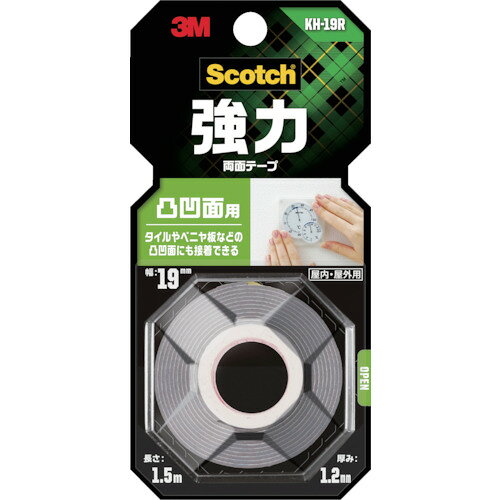 3M　スコッチ　強力両面テープ　凸凹面用　19mm×1．5m