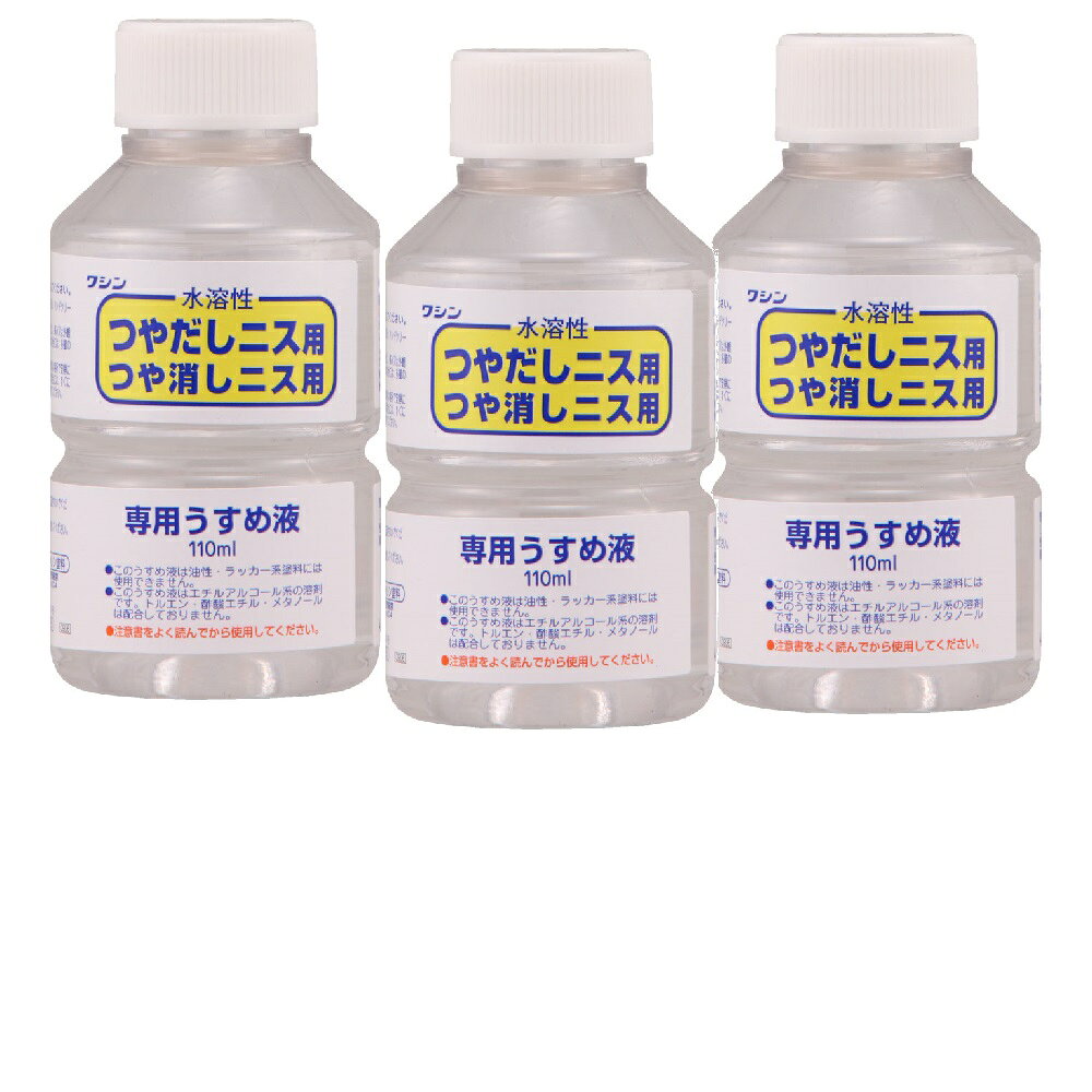 ワシン「水溶性つやだしニス」「水溶性つや消しニス」の希釈や塗装用具の洗浄に