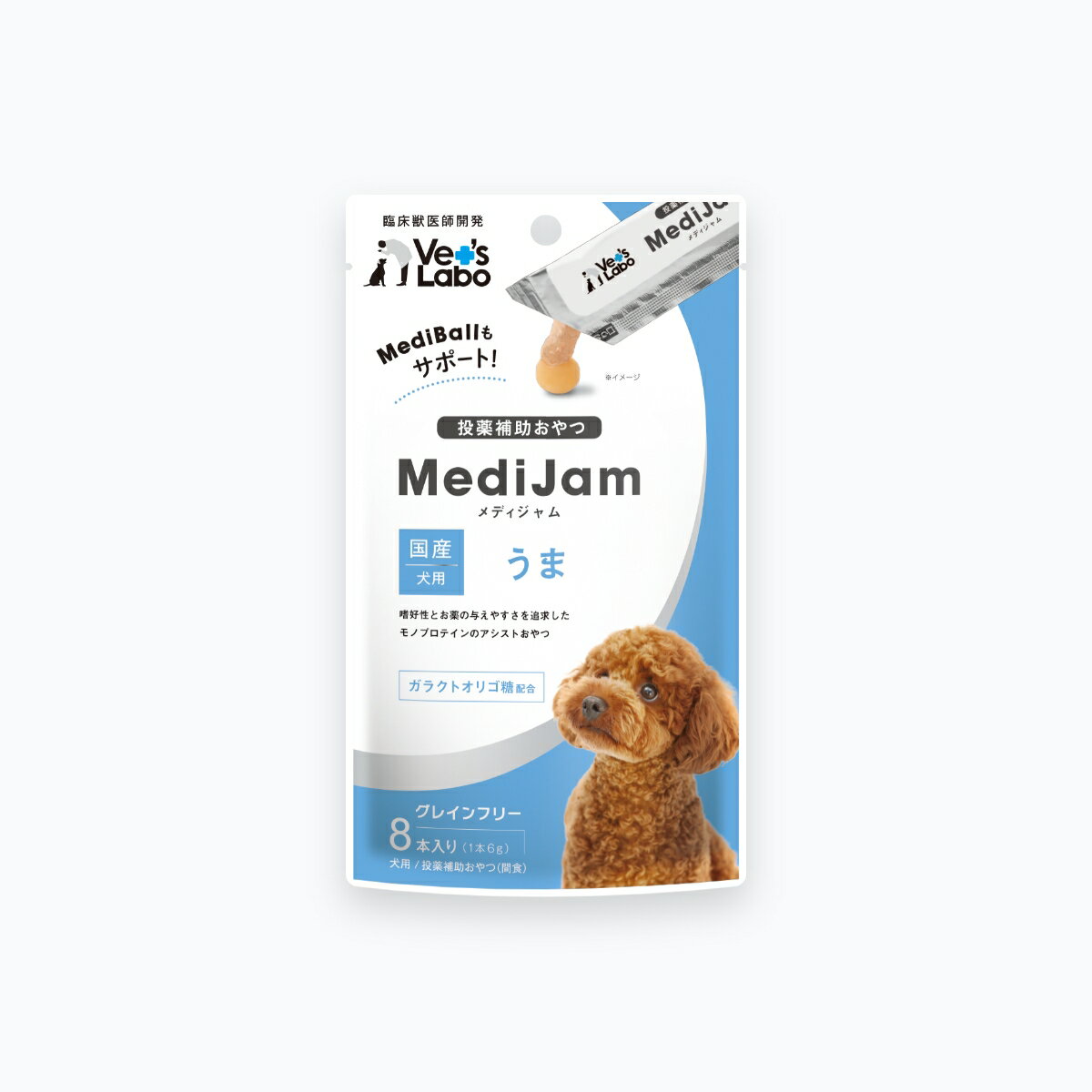 投薬補助用のおやつ　メディジャム 犬用 うま 　6g×8本入　 MediJam 【犬/おやつ/薬/】