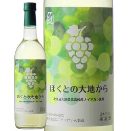 ほくとの大地から〜北海道大野農業高校産ナイアガラ〜720mlはこだてわいん（函館ワイン）やや甘口　白ワイン　日本ワイン　GI北海道認定日本ワインコンクール2022　銀賞農業高校　高校生