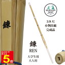 【5/1はエントリーで全品ポイント5倍&最大2000円クーポン配布】【期間限定送料】剣道 竹刀 小判型 W仕組み (黒)錬 完成品 SSPシール付 39男/39...