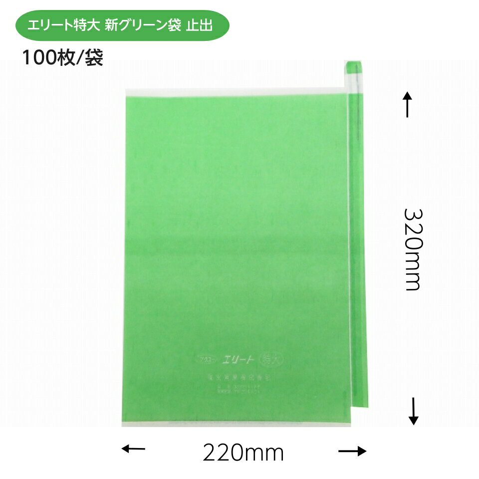 緑ぶどう専用 特大袋 新グリーン 220×320（エリート特大 新グリーン 約700gぶどう用）100枚入