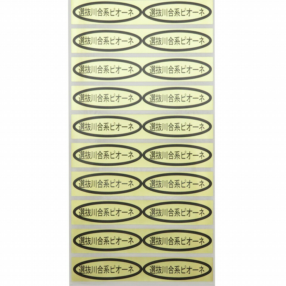 品種金シール　選抜川合系ピオーネ　49×14mm　楕円形500枚(20枚×25シート) ぶどうシール 葡萄シール 品種シール 金シール