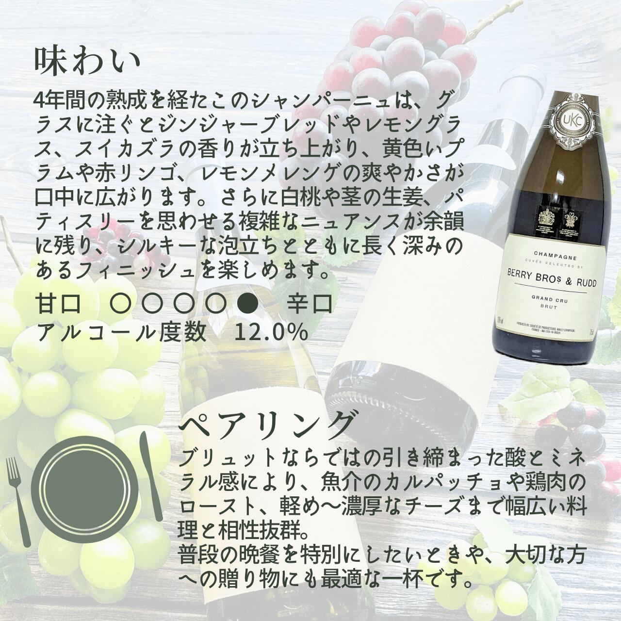 【フランス・泡】マイィ　ベリーズ・ユナイテッド・キングダム　キュヴェ　グランクリュ　ブリュット　ノンウ゛ィンテージ　協同組合「マイィ」が誇る、最高級のブドウを活かした一本　グラン・クリュ産の果実から造られる、エレガントでバランスのとれたブリュット budoukan-10007239 ワインショップ 葡萄館 サンプル画像3