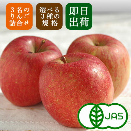 有機りんご3人の匠 食べ比べセット（各2kg 合計2kg×3箱）有機 オーガニック 林檎 リンゴ 青森県産 国産