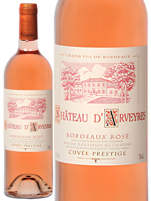 シャトー ダルヴェイル ボルドー ロゼ キュヴェ プレステージ ロゼワイン フランス ボルドー 2024 750 Chateau d'Arveyres Bordeaux Rose Cuvee Prestige budouya-10009880 世界のワイン葡萄屋 パッケージ画像