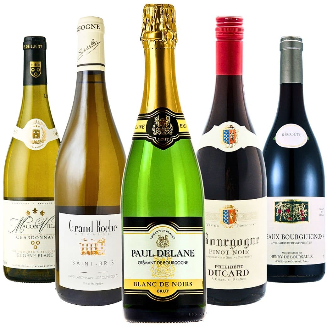 《送料無料》ブルゴーニュ入門5本セット 飲み比べ ワインセット フランス スパークリング 赤 白 750ml