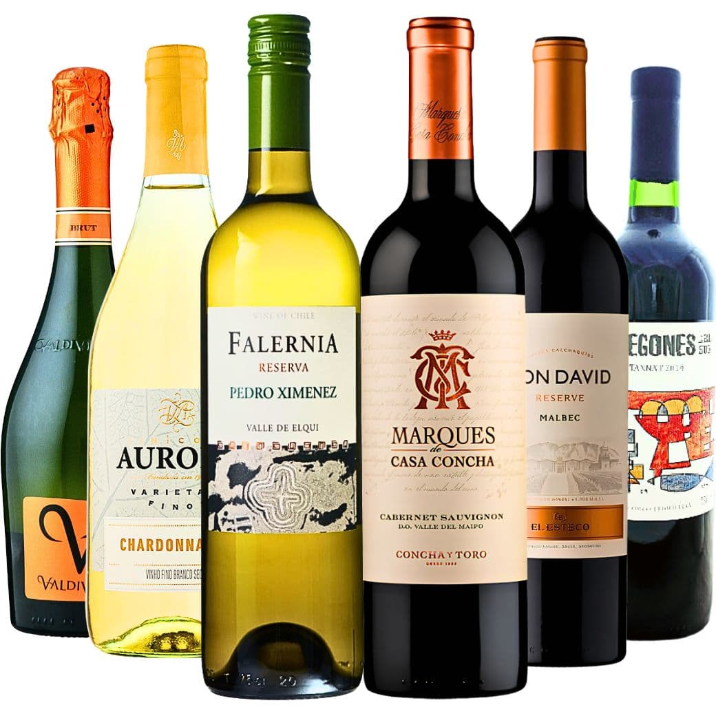 【商品名】葡萄屋セレクト『特選南米ワイン6本セット』 ワイン セット 送料無料 飲み比べ 赤ワインはパワフルでボリュームのあるワイン、白ワインはシャルドネと珍しいペドロ・ヒメネスをお楽しみ頂ける特選6アイテム！ 【タイプ】ワインセット / 辛口 【生産地】チリ / アルゼンチン / ウルグアイ / ブラジル 【セット内容】750ml×6本(赤・辛口×3本、白・辛口×2本、泡・辛口×1本) 赤ワインは南米各国の顔ともいえるパワフルでボリュームのあるワイン、白ワインはシャルドネと珍しいペドロ・ヒメネス！ 南米各国それぞれの国の特徴や味わいがお楽しみ頂ける特選6アイテム！ ◆ヴィーニャ・ファレルニア ペドロ・ヒメネス レセルバ 珍しいペドロ・ヒメネス種100%で造られる辛口白！エッジの効いた酸と華やかな果実味を楽しめる。 「ペドロ・ヒメネス」100%で造られる白ワイン。 明るく黄金色の清々しい色調。ラムネやグレープフルーツ、ミネラルなどの香りがバランスよく感じられます。【タイプ】:白ワイン / 辛口 / なし【生産地】:チリ / コキンボ地方 / エルキ・ヴァレー【造り手】:ビーニャ・ファレルニア【Vina Falernia】【品種】:ペドロ・ヒメネス100%【容量】:750ml【商品コード】: chi0066◆バルディビエソ ブリュット チリNO.1スパークリングメーカーの泡。フレッシュな酸と細やかな泡をお楽しみください。 青りんごや白い花のアロマに香ばしいアーモンド香を持つ。フレッシュでイキイキとした酸と細やかな泡が特徴です 【タイプ】:スパークリングワイン / 辛口 / なし【生産地】:チリ / セントラル・ヴァレー【造り手】:ビーニャ・バルディビエソ【Vina Valdivieso】【品種】:シャルドネ60%、セミヨン40%【容量】:750ml【商品コード】: chi0013◆マルケス・デ・カーサ・コンチャ カベルネ・ソーヴィニヨン 熟したカシスやプラムの果実感に、ミルキーなヴァニラ、シナモン等のスパイス感じる骨太で力強い味わい！ ミルキーなヴァニラの風味、シナモンや胡椒のスパイス感、やや強めのアルコール感を持つ、骨太で力強い味わいです。 酸味は比較的穏やかなため、ワインの味わいを素直に感じることが出来ます。【タイプ】:赤ワイン / 辛口 / フルボディ【生産地】:チリ / セントラル・ヴァレー / マイポ・ヴァレー【造り手】:コンチャ・イ・トロ【Conchay Toro】【品種】:カベルネ・ソーヴィニヨン 85% , シラー 8% , プティ・ヴェルド 4% , カルメネール 3%【容量】:750ml【商品コード】: chi0086◆ドン・ダビ マルベック レゼルバ プラムジャムやレーズンの香りに、樽熟成によるバニラやトーストのニュアンス。ステーキにピッタリの豊満フルボディ！ バランスのとれた果実味とタンニンは、バーベキューやTボーンステーキにぴったり。また山羊のチーズに合わせるのもおすすめです。 ≪受賞歴≫ ※Wine Enthusiast 91点(2012年ヴィンテージ) ※サクラアワード 銀賞(2011年ヴィンテージ) ※Wine Spectator 87点(2010年ヴィンテージ) ※パーカーポイント 87点(2010年ヴィンテージ)【タイプ】:赤ワイン / 辛口 / フルボディ【生産地】:アルゼンチン【造り手】:ボデガ・エル・エステコ【Bodega El Esteco】【品種】:マルベック100%【容量】:750ml【商品コード】: arg0002◆アウロラ ヴァラエタル・シャルドネ 典型的なシャルドネのミネラル感に、干し草のようなハーブ香も漂う、果実感がたっぷりのシャルドネ！ 熟した柑橘系アロマ。ほんのりヨーグルトのような香りと、樽熟成由来のヴァニラのニュアンスが良いアクセントに。干し草のようなハーブ香もあり、飲み手を楽しませてくれます。 果実感たっぷりで、フルーティーで爽やかな。パッションフルーツやメロンの濃い風味に穏やかなミネラル感が加わり、はじけるような口当たりです。【タイプ】:白ワイン / 辛口 / なし【生産地】:ブラジル / リオ・グランデ・ド・スル州【造り手】:アウロラ社【Aurora】【品種】:シャルドネ100%【容量】:750ml【商品コード】: bra0003◆タナ・クラシック ウルグアイの名門ワイナリーが造る、酸は穏やかでタンニンは柔らかくタナ種の特性がよく表現された1本！ 深みのある色合いで、若々しく豊かなベリーの香りと茎のような青みのある香りが感じられます。 味わいは、丸みがあり果実味豊か。ハーブのニュアンスを感じます。 【タイプ】:赤ワイン / 辛口 / フルボディ【生産地】:ウルグアイ / カネローネス【造り手】:フアニコ【Juanico】【品種】:タナ100%【容量】:750ml【商品コード】: uru0019 ■各種贈り物に■御挨拶、御祝い、内祝い、結婚式、引き出物、誕生日、プレゼントなどの贈り物にギフトラッピング承っております。