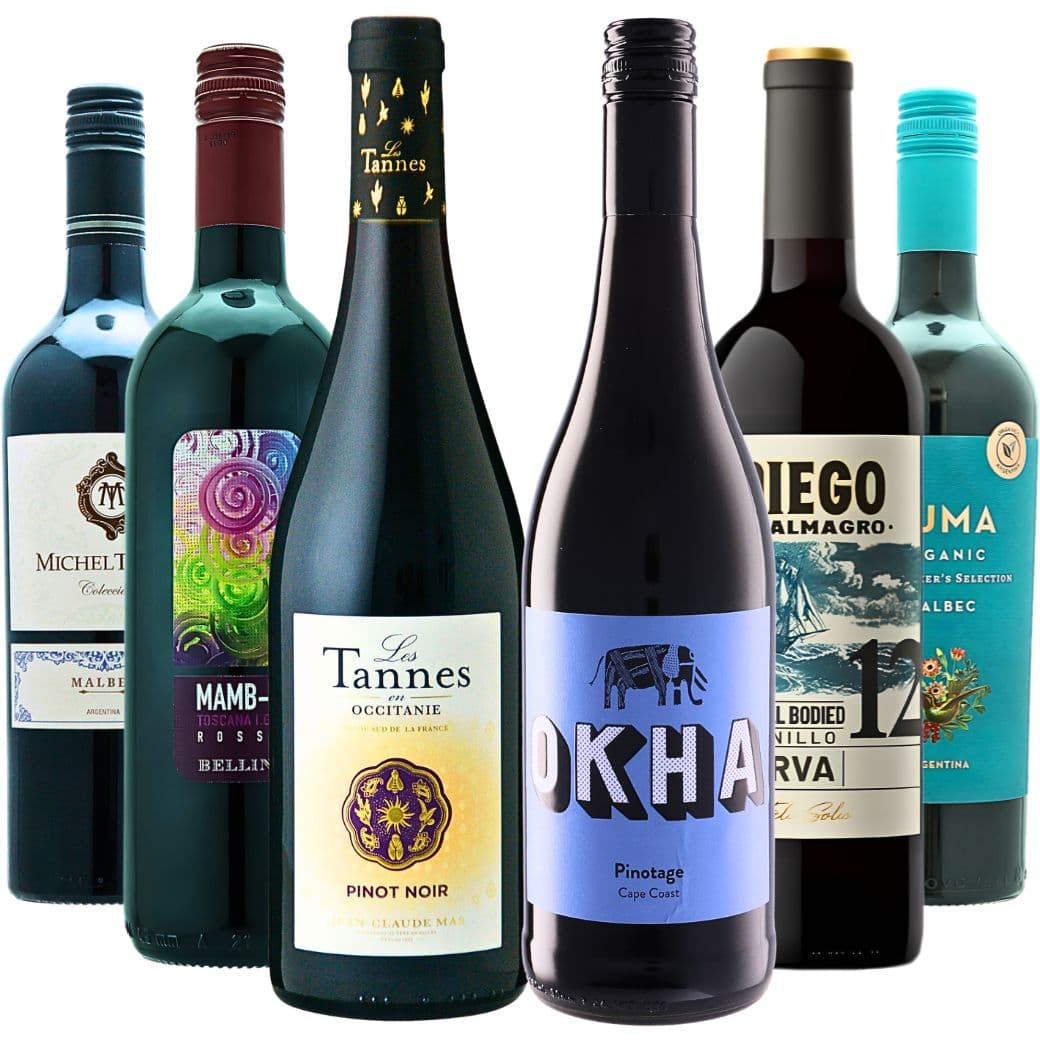 【商品名】ワイン セット 送料無料 飲み比べ 葡萄屋デイリー赤ワイン『特選6本セット』 葡萄屋の300種類以上ある赤ワインの中から、デイリーワインとして美味しい6本を厳選チョイス。 気軽に飲みたい時や、カジュアルなパーティー、バーベキューや普段のお食事にも合わせやすく、様々なシーンで活躍する優れものです。 【セット内容】 750ml×6本(赤・辛口×6本) ◆レ・タンヌ オクシタン ピノ・ノワール 南仏ラングドック地方のピノ・ノワール100％。程よいコクのある、飲み心地の良い味わいのワインです！ 南仏、ラングドック地方のピノ・ノワール100％のワイン。 ジューシーな果実味と、柔らかく流れるようなタンニン。 程よいコクのある、飲み心地の良い味わいのワインです。【タイプ】:赤ワイン / 辛口 / ミディアムボディ【生産地】:フランス / ラングドック＆ルーシヨン / オック【造り手】:ドメーヌ・ポール・マス【Domaines Paul Mas】【品種】:ピノ・ノワール 100％【容量】:750ml【商品コード】: fow1612◆ベリーニ　マンボ・トスカーノ　ロッソ 毎日ワイン！という方に嬉しいお手頃価格！スミレの華やかな香りと細やかなタンニンが心地よい辛口の赤。 鮮やかなルビーレッド。濃い色調。 ブラックチェリーやスミレの花のような香りと、スパイスのニュアンスが感じられる。 細やかで心地よいタンニンと、バランスのとれた酸、果実の凝縮感があり、しっかりとした余韻が残る。 【タイプ】:赤ワイン / 辛口 / ミディアムボディ【生産地】:イタリア / トスカーナ州【造り手】:カンティーナ・フラテリ・ベリーニ【Cantine Fratelli Bellini】【品種】:サンジョヴェーゼ85%、メルロー10%、シラー5%【容量】:750ml【商品コード】: ita0055◆アルマグロ　レゼルバ この価格で驚きの力強さ！熟した果実やオーク樽由来のヴァニラ香、枯れ葉の様な熟成香など味わい豊かな1本！ 熟したブラックベリーと樽由来のヴァニラの香りが綺麗に混ざり合った魅惑的な香り。わかずかに腐葉土、枯れ葉、動物香など奥ゆかしいニュアンスも感じます。 「アルマグロ」はピサロとともにインカ帝国を征服し、チリ総督になったアルマグロ出身の英雄ディエゴにちなんで名付けられました。【タイプ】:赤ワイン / 辛口 / フルボディ【生産地】:スペイン / 内陸部地方(カスティーリャ=ラ・マンチャ州) / バルデペーニャス【造り手】:フェリックス・ソリス・アヴァンティス【Felix Solis Avantis】【品種】:テンプラニーリョ100%【容量】:750ml【商品コード】: spa0005◆オーカ・ピノタージュ 圧倒的な果実の凝縮感と風味！家族経営ワイナリー・マンヴィントナーズが造るコスパ抜群のピノタージュ。 熟した果実を想わせる深みとコクのある香り、凝縮感と溶け込んだ滑らかなタンニン、酸とのバランス。 この価格帯でどの要素も素晴らしい出来栄えです。 南アフリカ固有のブドウ品種である、ピノタージュのフルボディの特徴を見事に表現しています。 ≪受賞歴≫ ※サクラアワード2016 金賞(2014年ヴィンテージ)【タイプ】:赤ワイン / 辛口 / フルボディ【生産地】:南アフリカ【造り手】:マン・ヴィントナーズ【MAN Vintners】【品種】:ピノタージュ主体【容量】:750ml【商品コード】: sou0028◆クマ オーガニック カベルネ・ソーヴィニヨン アルゼンチンの銘醸地カファジャテ産の有機葡萄使用！コスパ抜群『クマ』シリーズのカベルネ100％赤！ 深いルビーの色調に、カシスやチェリーなど黒い果実の凝縮した香り、レッド—ペッパーやオリーブのニュアンスも感じます。 『クマ』とは、アルゼンチン・インディアンの言葉で「クリーンでピュア」という意味。アルゼンチン有機認証機関認定、有機栽培葡萄を100%使用した、まさにピュアな果実味をお楽しみいただける一本です。 ≪受賞歴≫ ※リアルワインガイド2012年度「旨安大賞」88点(2011年ヴィンテージ) ※Wine Spectator (ワインスペクテーター) 82点(2007年 ヴィンテージ)【タイプ】:赤ワイン / 辛口 / フルボディ【生産地】:アルゼンチン【造り手】:ボデガ・エル・エステコ【Bodega El Esteco】【品種】:カベルネ・ソーヴィニヨン100%【容量】:750ml【商品コード】: arg0001◆ミッシェル・トリノ・エステート　コレクション・マルベック 黒系果実の香りと樽熟成によるチョコのニュアンス。アルゼンチンの至宝と称えられるカファジャテ産葡萄使用！ アルゼンチンを代表する葡萄品種マルベックを使った辛口フルボディの赤ワイン。 プラムや黒チェリーの甘酸っぱい果実の香りと、オーク樽熟成によるチョコレートの様なほんのり甘く芳ばしい香りが交差します。 ほど良いボリューム感となめらかな味わいは、サーロインステーキやすき焼き、ラグーソースのパスタなどによく合います。【タイプ】:赤ワイン / 辛口 / フルボディ【生産地】:アルゼンチン【造り手】:ボデガ・エル・エステコ【Bodega El Esteco】【品種】:マルベック100%【容量】:750ml【商品コード】: arg0014 ■各種贈り物に■御挨拶、御祝い、内祝い、結婚式、引き出物、誕生日、プレゼントなどの贈り物にギフトラッピング承っております。